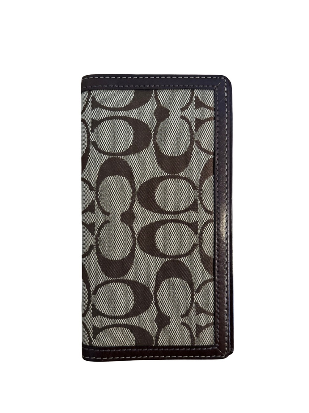 2000’s Coach Signature Jacquard Chequebook in Brown/Khaki